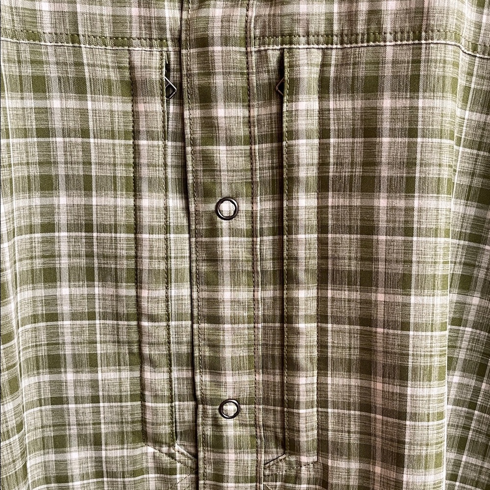 5.11 Tactical Green Plaid Button-Down Shirt - Picture 4 of 6